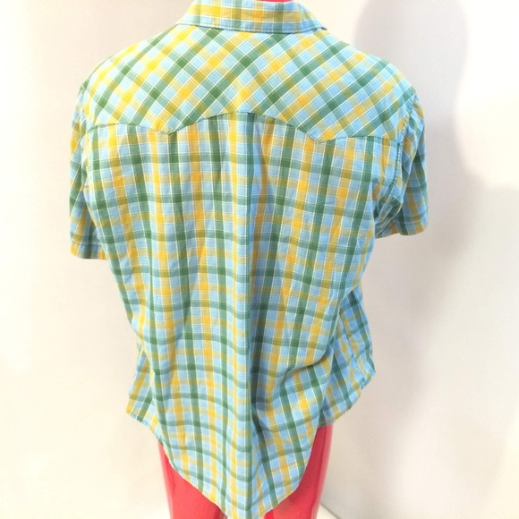 VTG Wrangler Shirt Pearl Snap Cowboy Rodeo Plaid - Picture 4 of 4